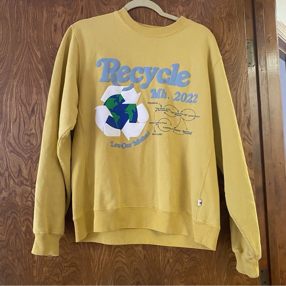 Madhappy Earth Day 2022  Fleece Crewneck, Yellow, size S - Picture 2 of 6